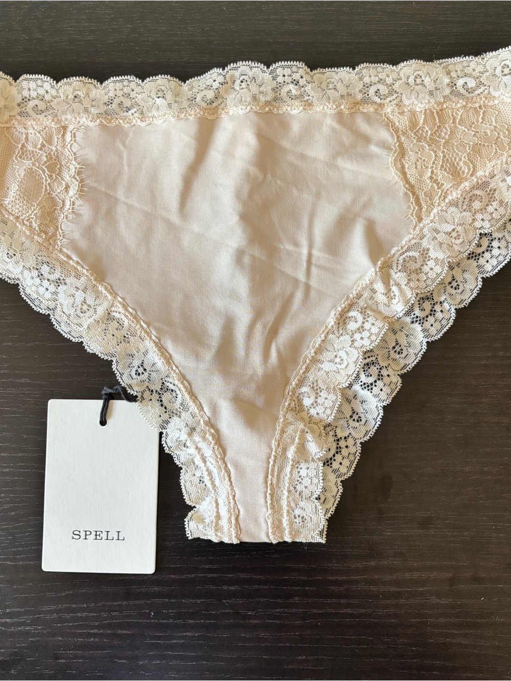 Spell Melody Bikini Brief panty - Antique Creme - Large NWT New